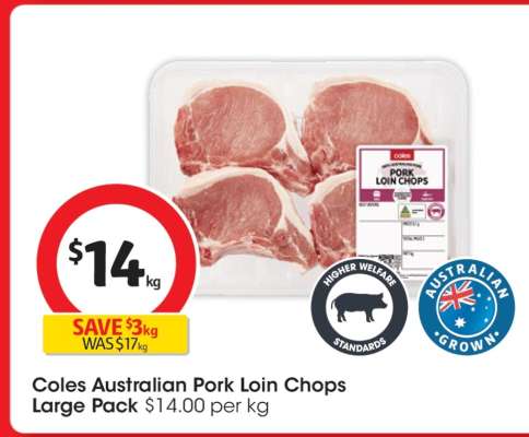 Coles Australian Pork Loin Chops Large Pack