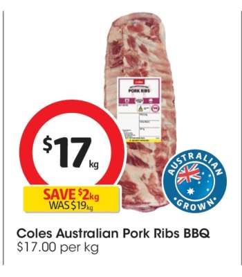 Coles Australian Pork Ribs BBQ
