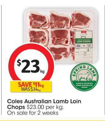 Coles Australian Lamb Loin Chops