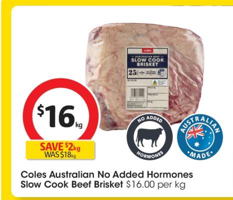Coles Australian No Added Hormones Slow Cook Beef Brisket