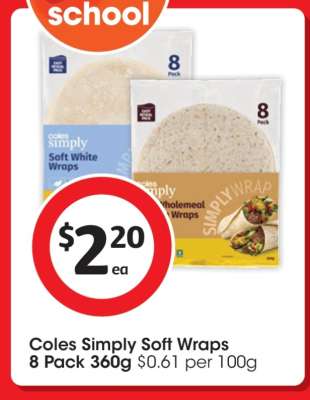 Coles Simply Soft Wraps