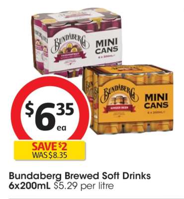 Bundaberg Brewed Soft Drinks 6x200mL