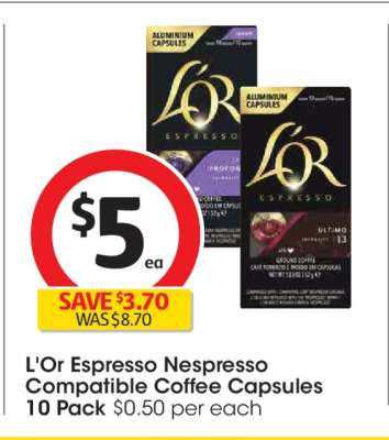 L'OR Espresso Nespresso Compatible Coffee Capsules 10 Pack
