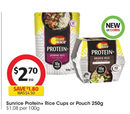 Sunrice Protein+ Rice Cups or Pouch 250g