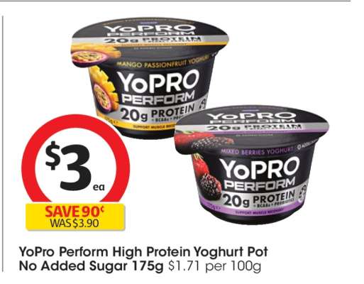 YoPro Perform High Protein Yoghurt Pot No Added Sugar 175g