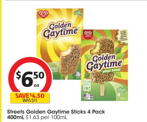 Streets Golden Gaytime Sticks 4 Pack