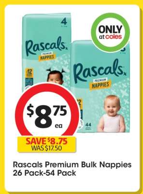 Rascals Premium Bulk Nappies 26 Pack-54 Pack