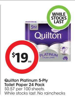 Quilton Platinum 5-Ply Toilet Paper 24 Pack