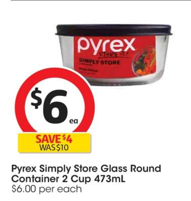 Pyrex Simply Store Glass Round Container 2 Cup 473mL