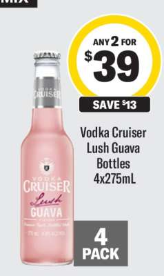 Vodka Cruiser Lush Guava Bottles 4x275mL
