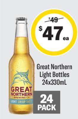 Great Northern Light Bottles 24x330mL