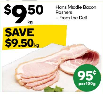 Hans Middle Bacon Rashers