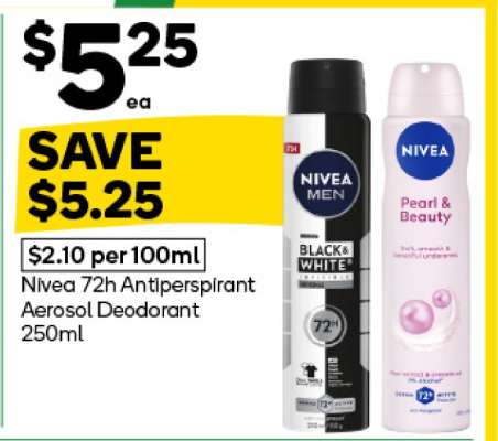Nivea 72H Antiperspirant Aerosol Deodorant 250ml