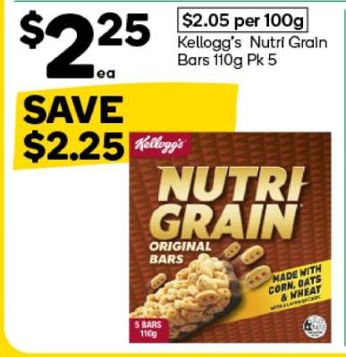 Kellogg's Nutri-Grain Bars 110g Pk 5