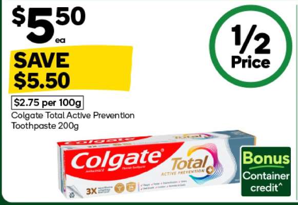 Colgate Total Active Prevention Toothpaste 200g