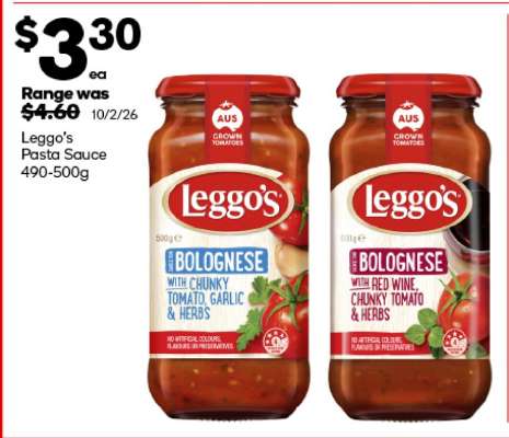 Leggo's Pasta Sauce 490-500g