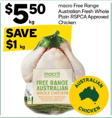 Macro Free Range Australian Fresh Whole Plain RSPCA Approved Chicken