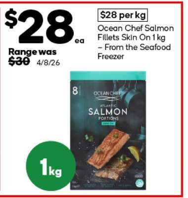 Ocean Chef Salmon Fillets Skin On 1 kg
