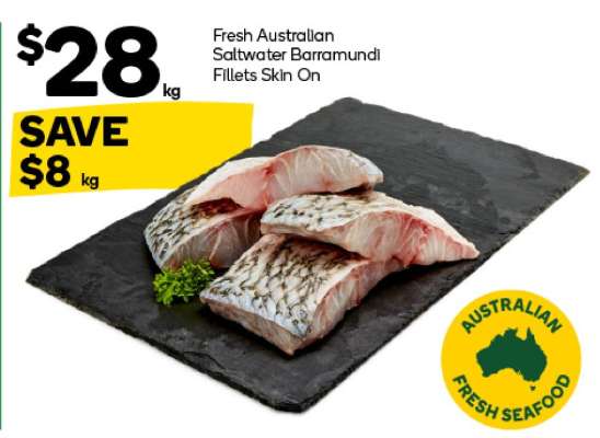Fresh Australian Saltwater Barramundi Fillets Skin On