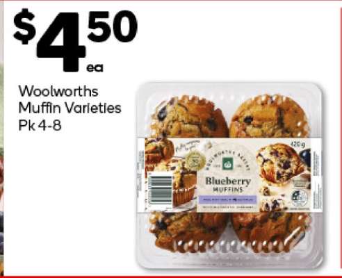 Woolworths Muffin Varieties Pk 4-8