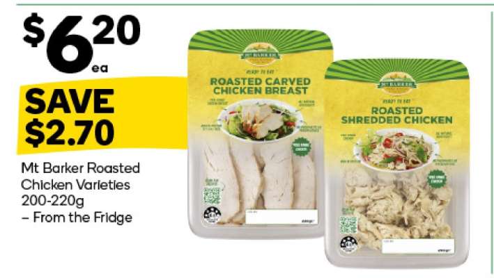 Mt Barker Roasted Chicken Varieties 200-220g