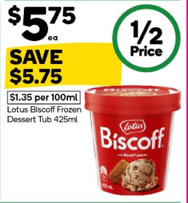 Lotus Biscoff Frozen Dessert Tub 425ml