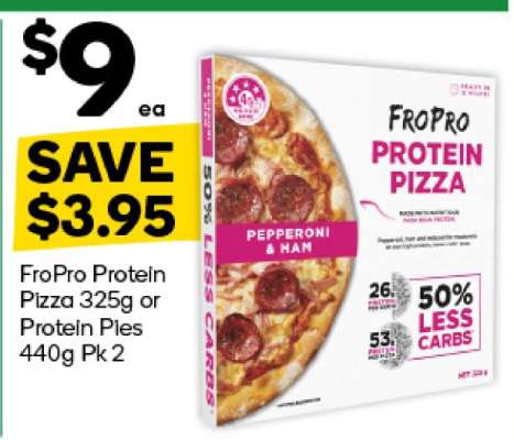 FroPro Protein Pizza 325g or Protein Pies 440g Pk 2