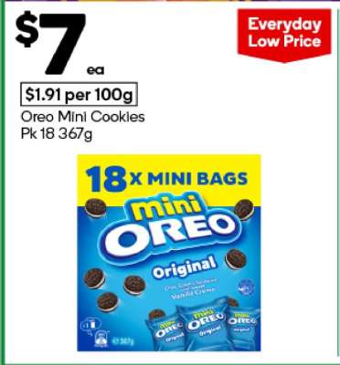 Oreo Mini Cookies Pk 18 367g