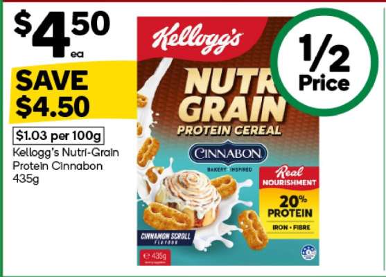 Kellogg's Nutri-Grain Protein Cinnabon 435g