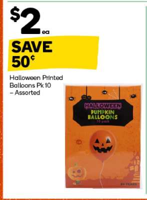 Halloween Printed Balloons Pk10 – Assorted