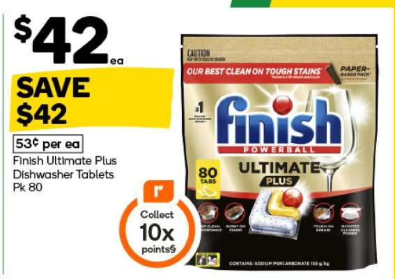 Finish Ultimate Plus Dishwasher Tablets Pk 80
