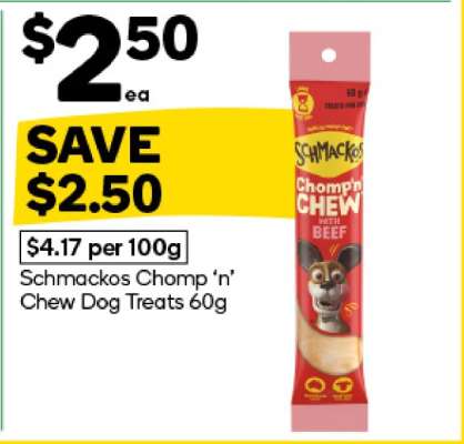 Schmackos Chomp ‘n’ Chew Dog Treats 60g