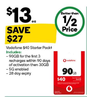 Vodafone $40 Starter Pack#