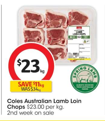Coles Australian Lamb Loin Chops