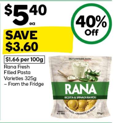 Rana Fresh Filled Pasta Varieties 325g