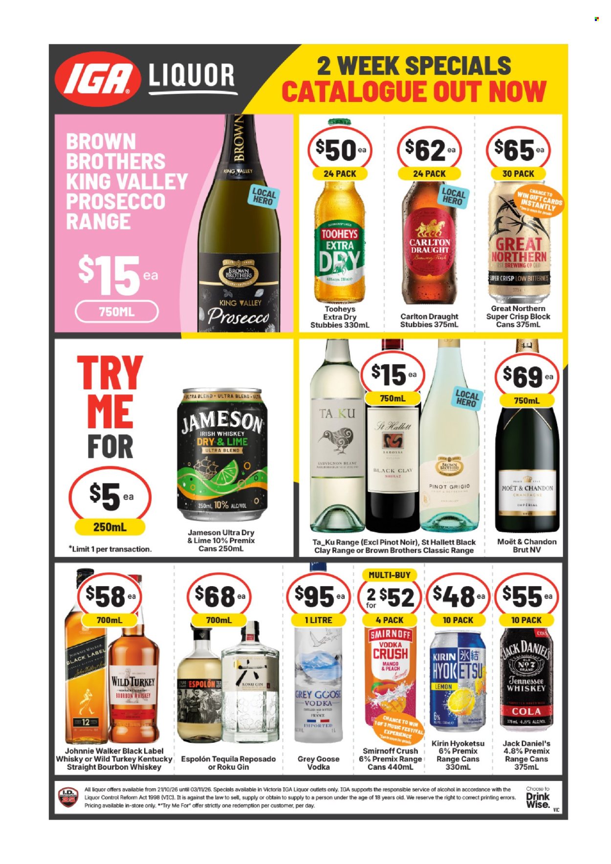 IGA LIQUOR catalogue - 21 Oct 2026 - 3 Nov 2026. Page 1