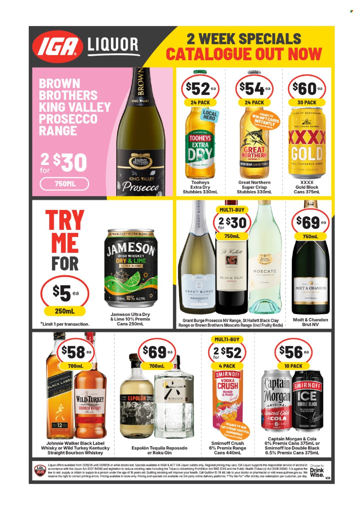 IGA LIQUOR catalogue - 21 Oct 2026 - 3 Nov 2026. Page 1